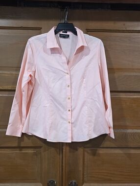 Jones New York Pale Pink Button-Front Blouse